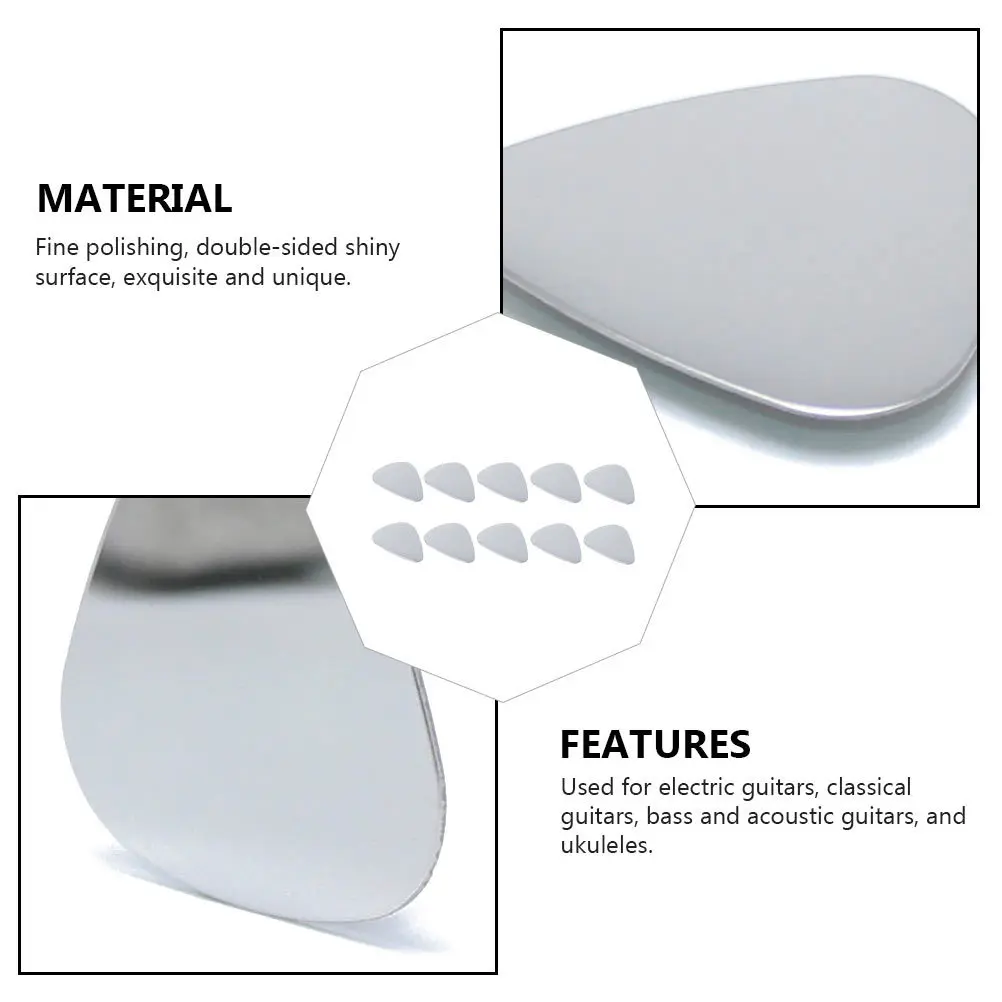 

12Pcs Stainless Steel Guitar Plectrums Excellent Flexibility Durability Perfect Substitute for Damaged Picks Electric Bass