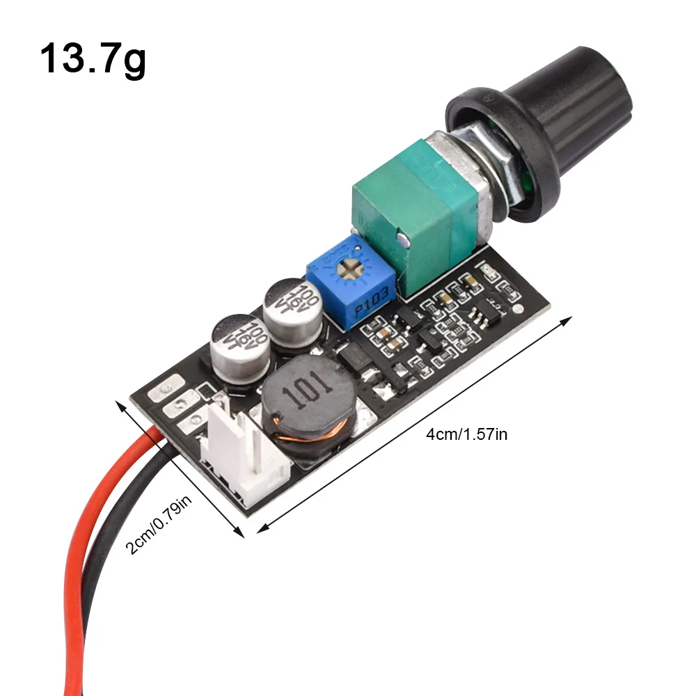 DC 5-12V Adjustable PWM Fan Speed Controller Module with Knob Switch 2/3 Wire fan Speed Governor Noise Reduction Can Shut Down