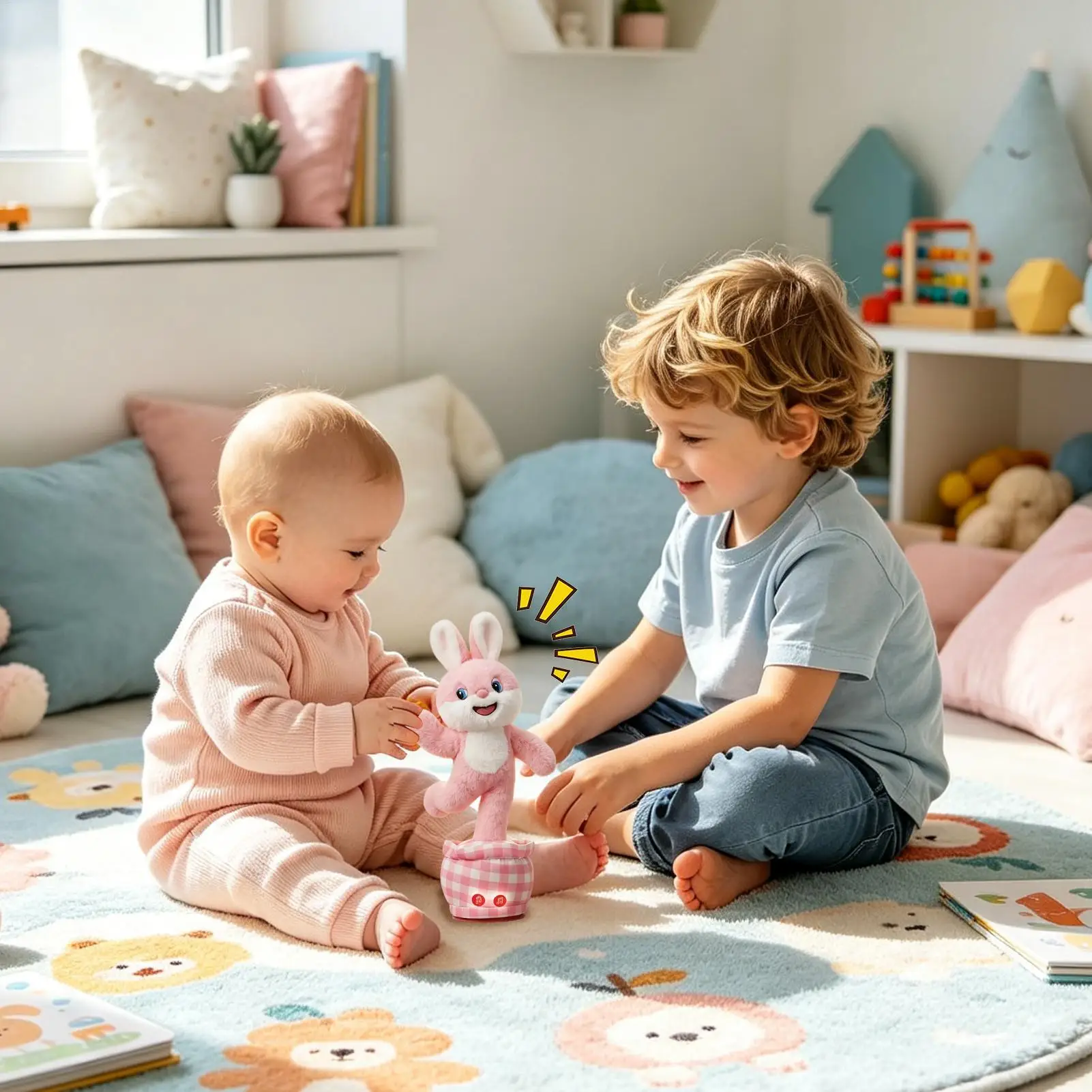 Stuffed Bunny Plush Talking Dancing Pet Interactive Plush Toys For Kids Boys Girls Home Playroom Birthday Party Daycare