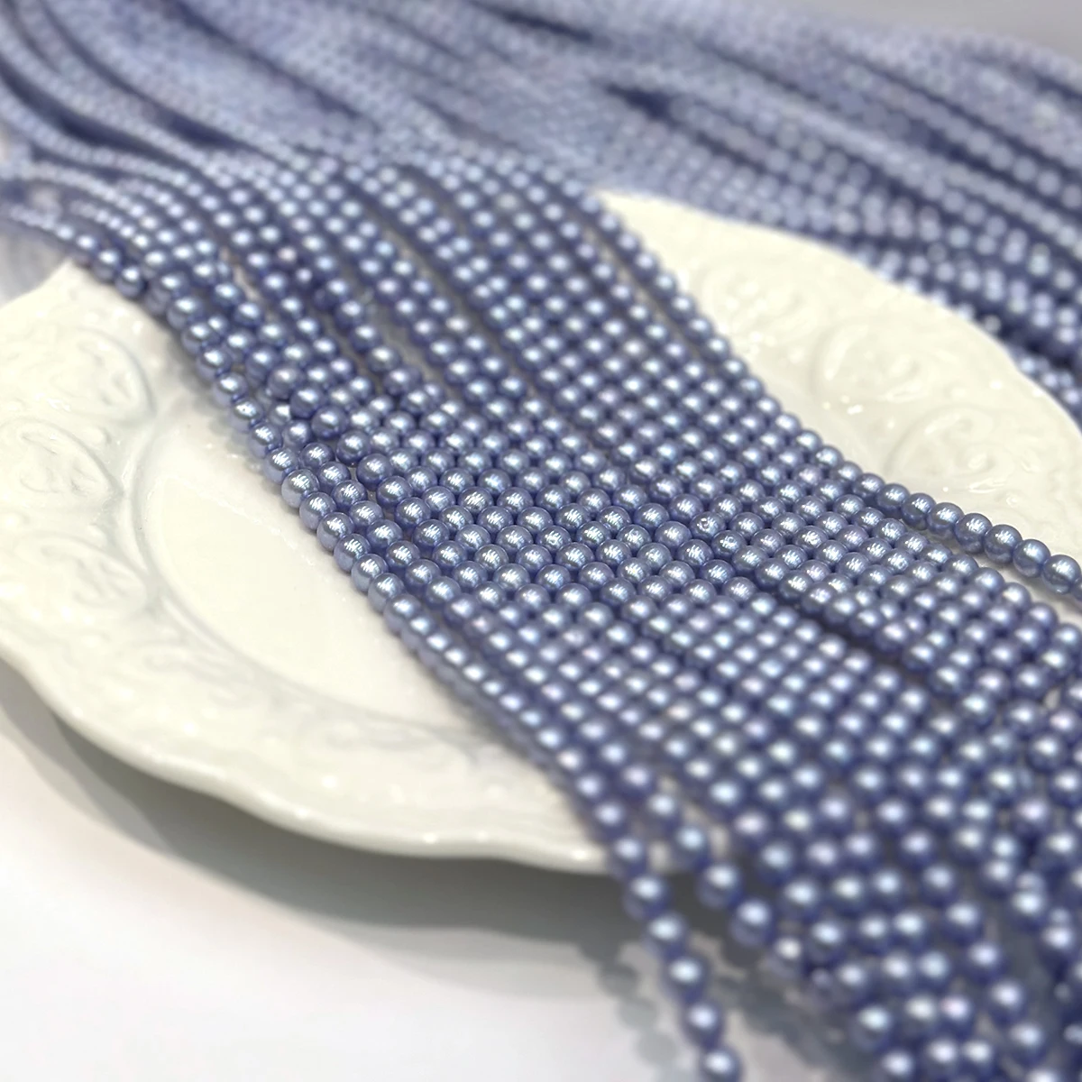 Dyed Purple Blue Near Round Natural Freshwater Pearl Beads 4-5mm Full Strand Pearls for DIY Jewelry Making Necklace Accessories