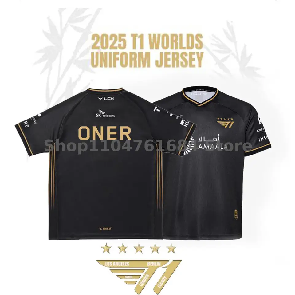 スポーツ選手 T1 UNIFORM WORLDS 2025 JERSEY SIZE L 2025 New T1 Esports Team Uniform T-shirt League Of Legends World