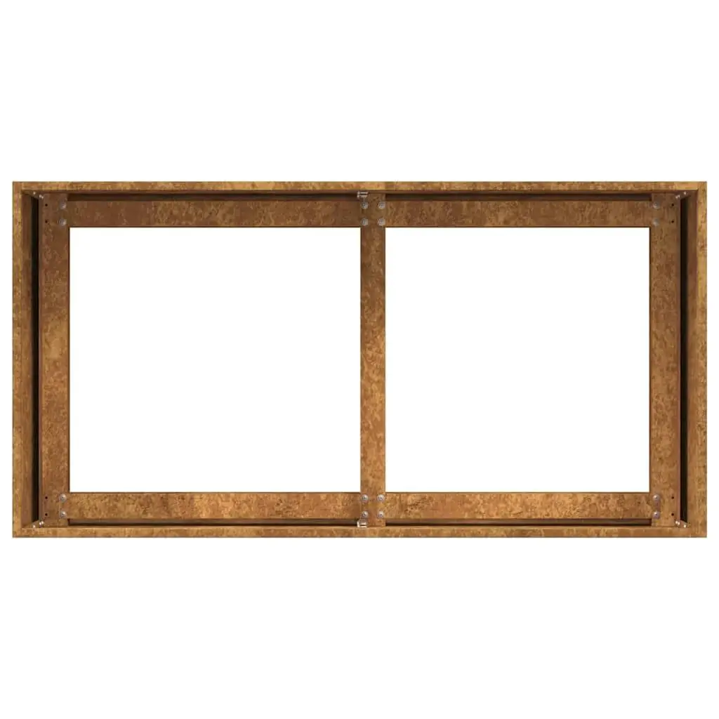 Large Decorative Rusty Weathering Steel Planter with Inlays for Garden and Home Decor