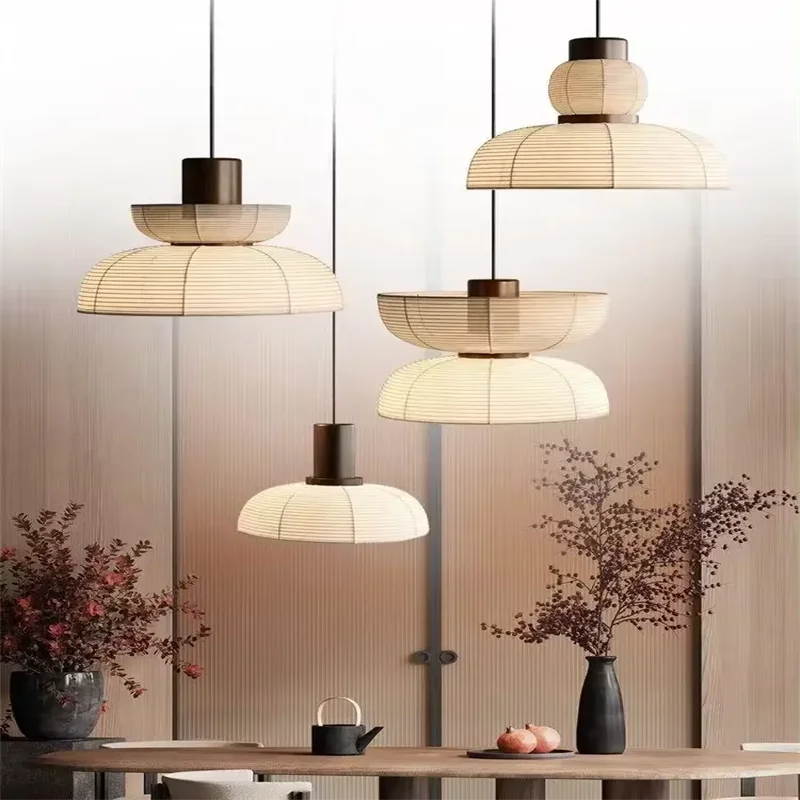 Modern Wabi Sabi Pendant Lamp Japanese Homestay Living Room Hanging Chandelier Lighting Decor For Warm Ambiance Home Cafe