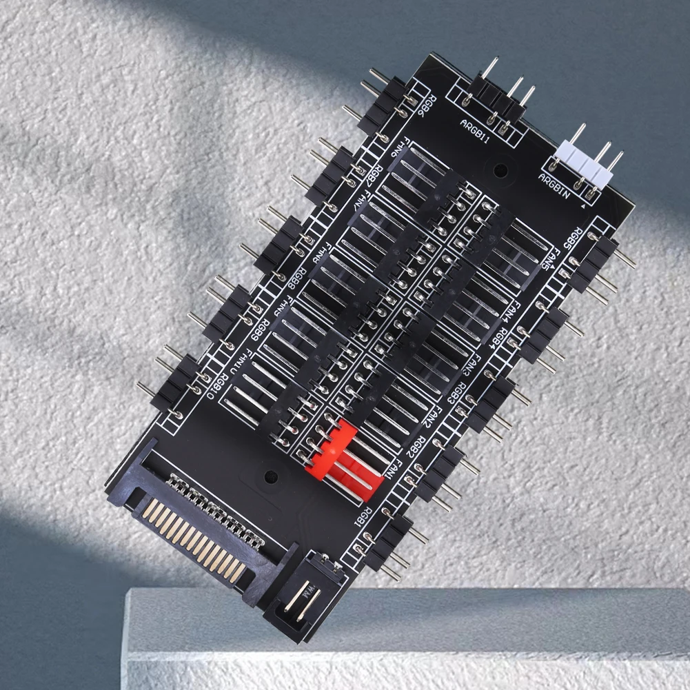 2 in 1 스플리터 허브, ARGB SATA 전원 선풍기 LED 컨트롤러, PC 섀시 케이스용 10 방향 PWM 컴퓨터 액세서리, 5V, 3 핀, 12V, 4 핀