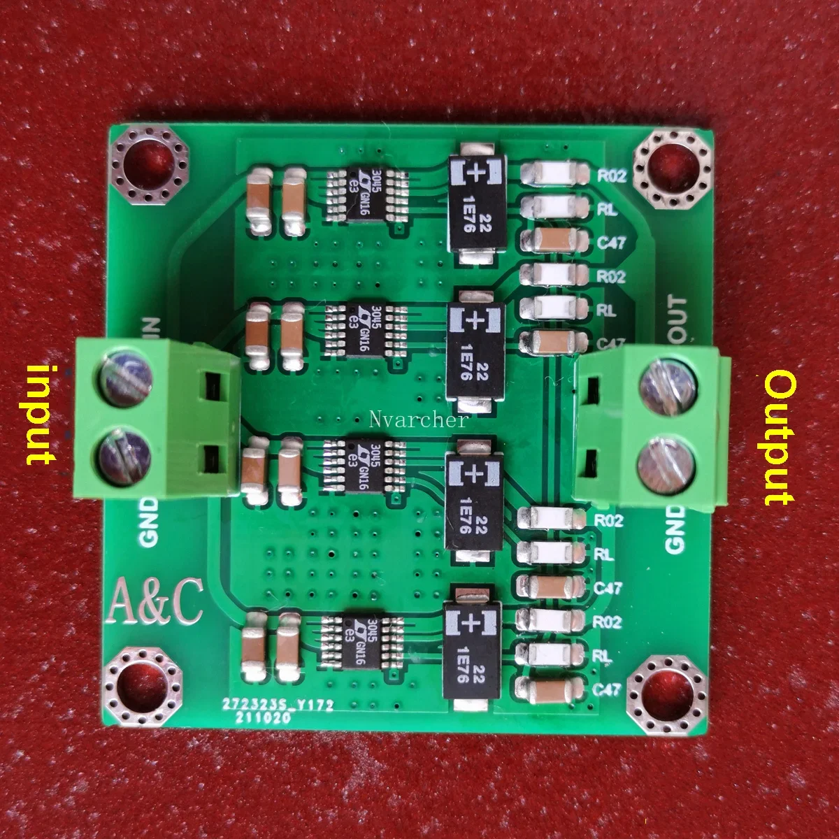 Nvarcher 4 paralelo 2A LT3045 módulo de fonte de alimentação regulada linear de baixo ruído para placa DAC
