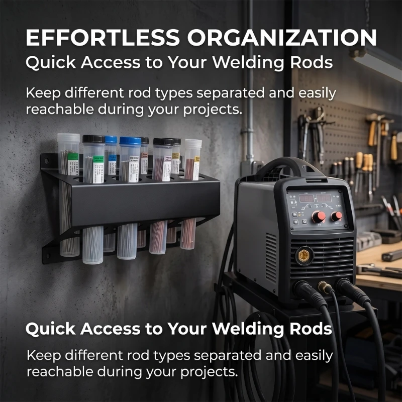 8 Slot Rod Rack for Wall Storage near Cabinets and Tool Carts high quality