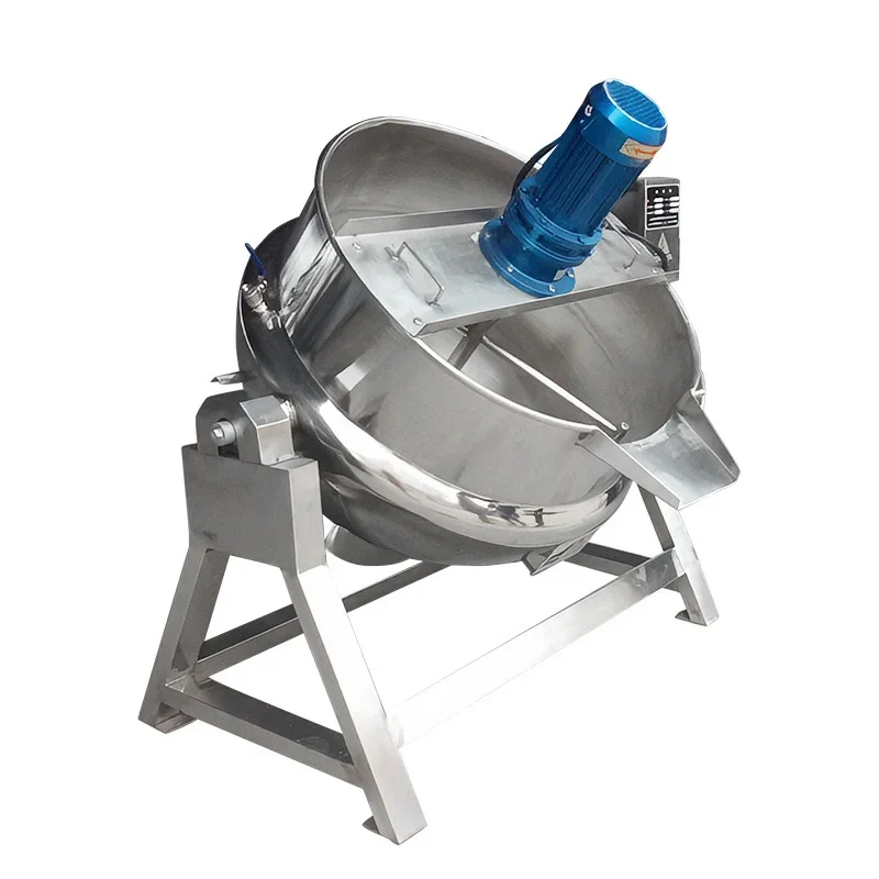 

#For 100L LPG Steam Gas Jacketed Kettle Electric Heating Tilting Cooking Pot With Mixer Stirring Pot Beverage Food Processing
