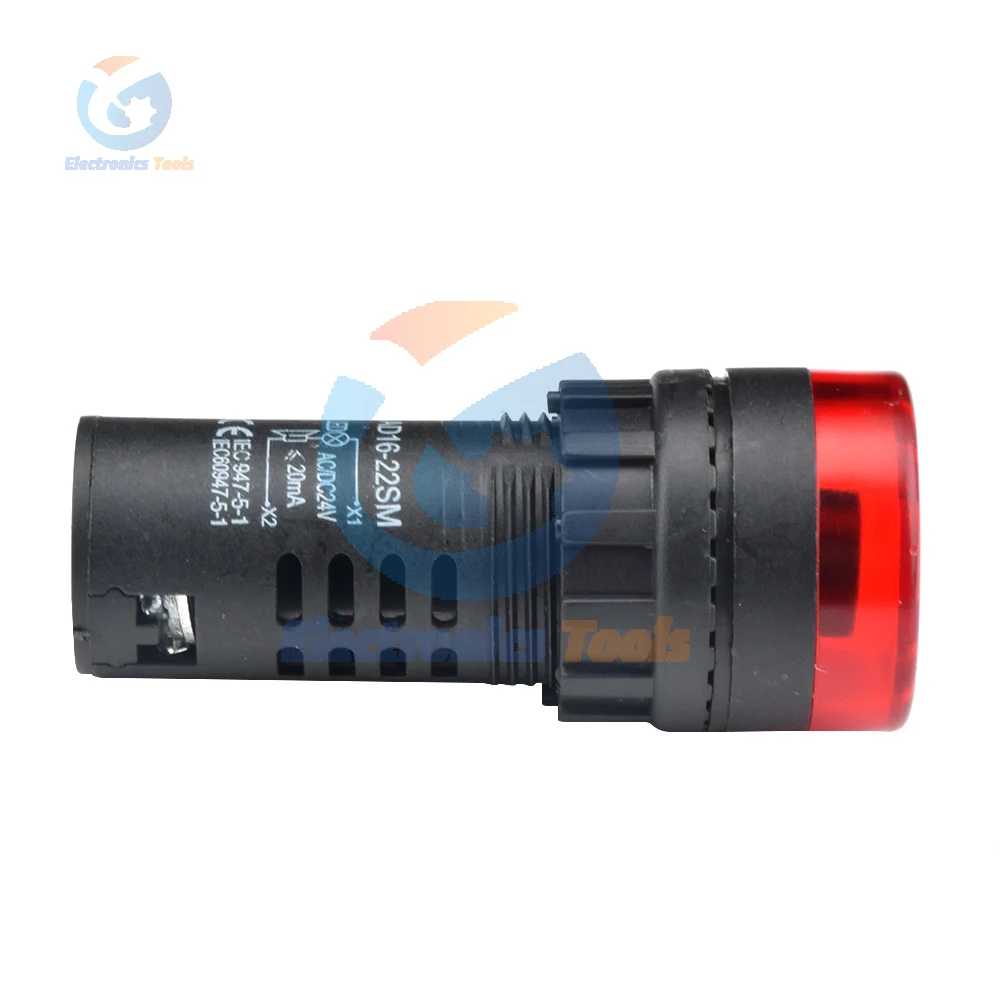 Светодиодный зуммер для сигнализации AD16-22SM, мигающая лампа постоянного тока 12 В, 24 В, 110 В переменного тока, 220 В, светодиодный сигнальная светового Индикатора сигнализации