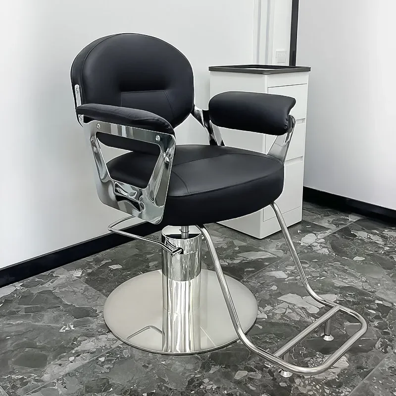 Luxury Professional Barber Chair Reclining Shampoo Bed Hairdresser Barber Chair Swivel Cadeira De Barbeiro Commercial Furniture 5