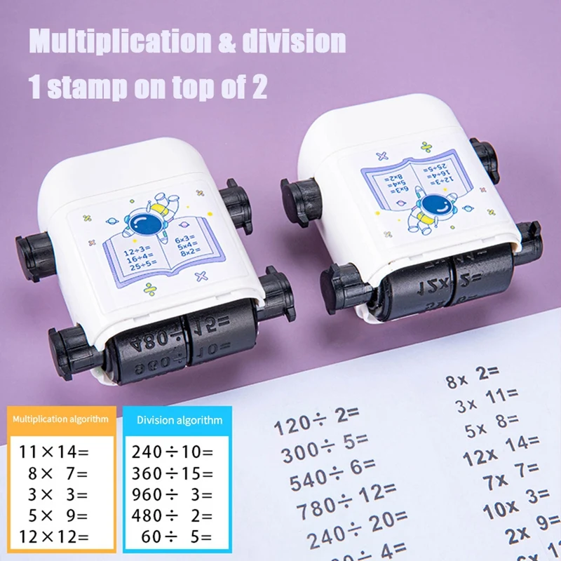 Multiplication Addition And Subtraction Division Teaching Stamp About 76X64x32mm As Shown For Kids Roller Digital Teaching Stamp