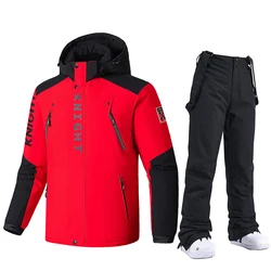 Männer Ski Jacke Und Hosen Winter Warme Winddicht Ski Anzug Männlichen Snowboard Schnee Mantel Hosen Outdoor Sport Camping Marke Ovearalls