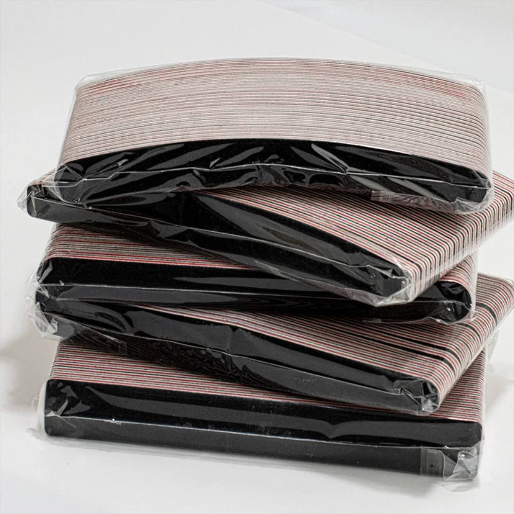 50 Pz/lotto carta vetrata nera lima per unghie 100/180 Double Sided Buffer Block Lucidatore Pedicure Manicure Nail Art Lime Unghie Accessori