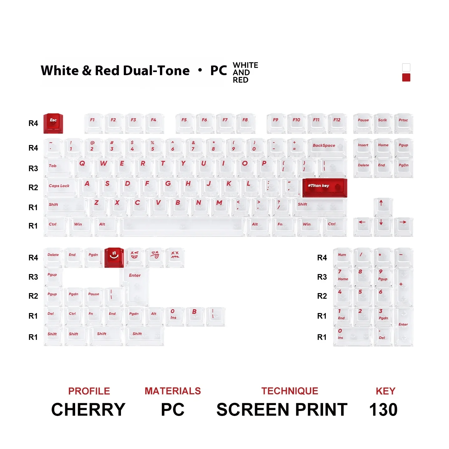 

Колпачки для клавиш Titan Nation Туманный полупрозрачный матовый ПК Матовый полупрозрачный поликарбонат Прочный ПК RGB Светозащитная поверхность тумана