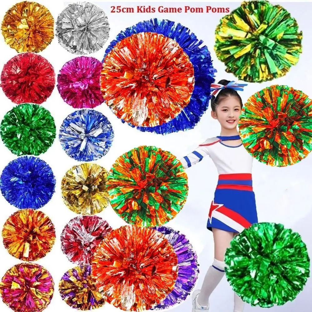 

25 см игровые помпоны, разноцветные реквизиты, дешевый практичный черлидинг, ПЭТ, спортивный матч, вокальный мяч