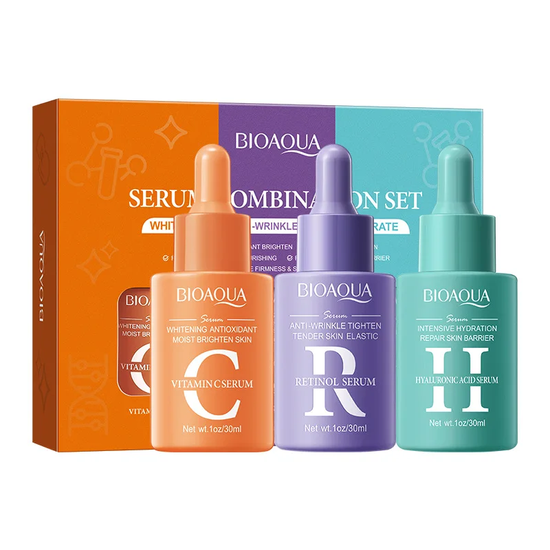 

3pcs BIOAQUA Vitamin C Retinol Hyaluronic Acid Serum Face Moisturizing Anti Wrinkle Whitening Facial Essence Skin Care Products
