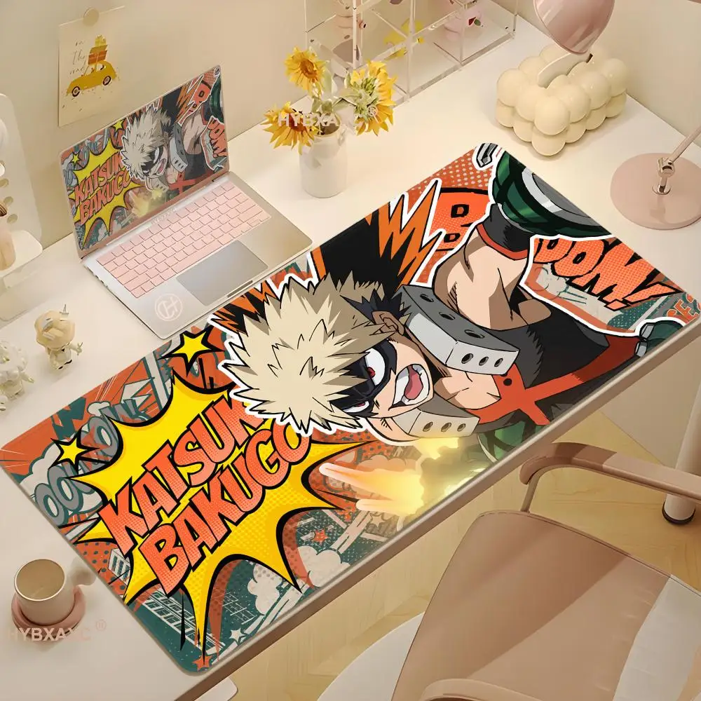

Японский аниме My Hero Academia коврик для мыши Bakugou Katsuki большой коврик для клавиатуры с замком для геймера, коврики для компьютерного стола, противоскользящие резиновые коврики