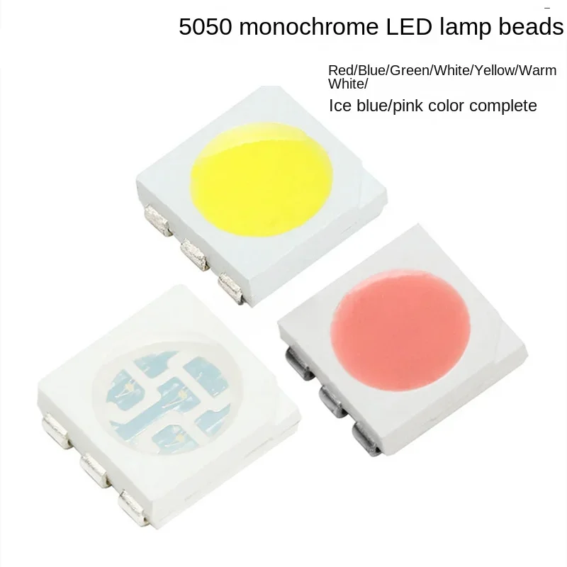 5050 SMD LED Red/Blue/Green/Yellow/Orange/White/Pink/Ice Blue Warm White Highlight Emitting  Beads