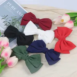 Linen Barrette Hair Clip Oversized Bow Knot Hairgrips Ponytail Women Elegant Headwear Hairpins Girl Hair Acessories for Women