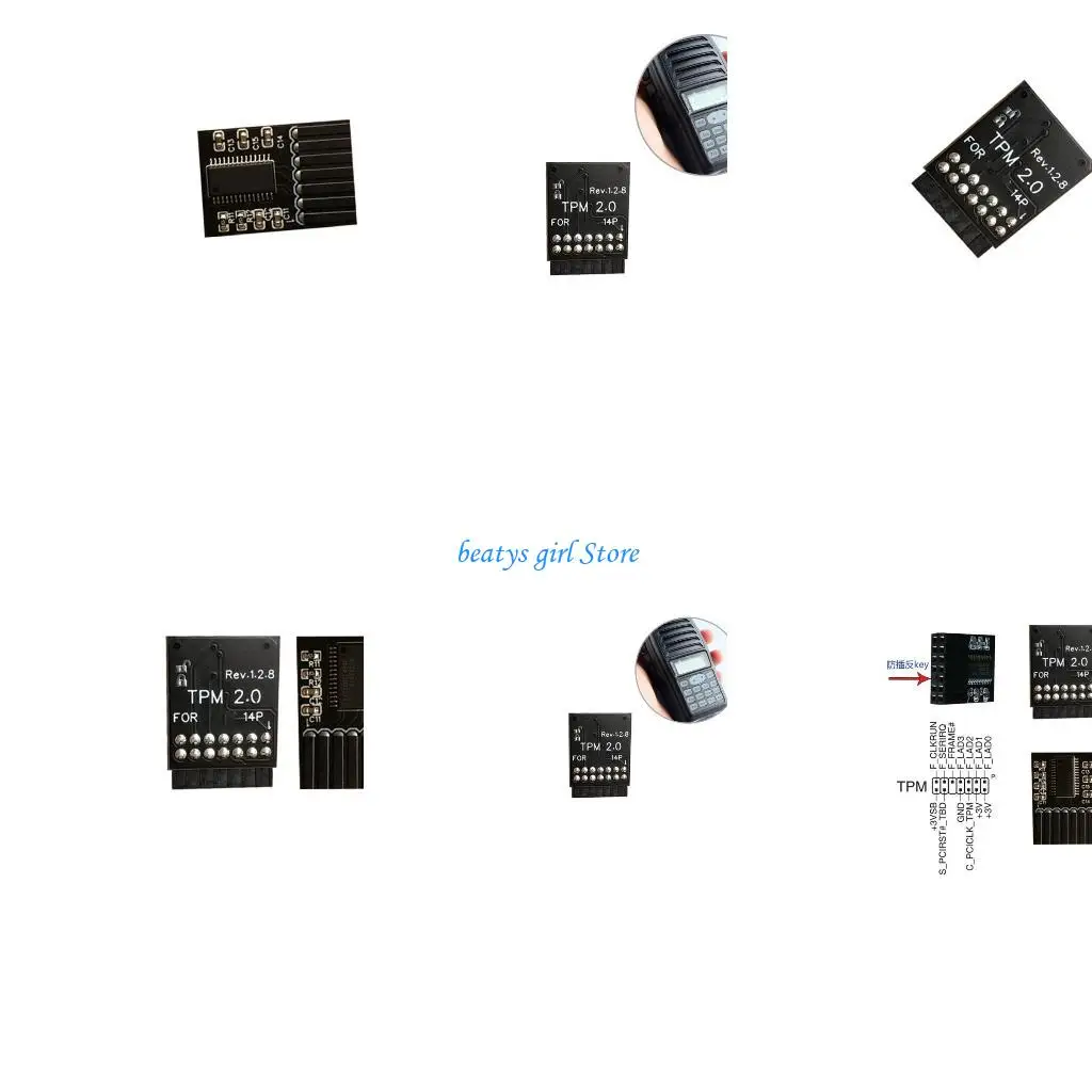 

C7AB Replacement TPM2.0 Encryption Security Module 14Pin LPC Standalone Cryptographic Processor TPM2.0 Module for Motherboards
