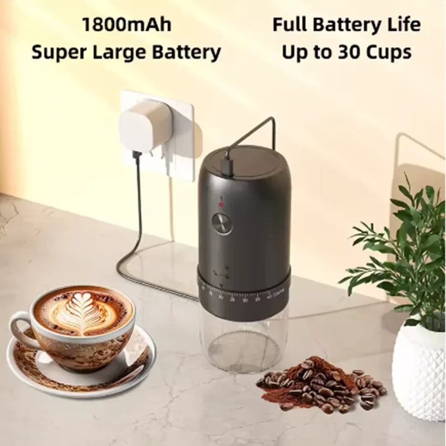 Portable 1800mAh Electric Coff - огляд і ціна Coffee Bean Grinder Electric