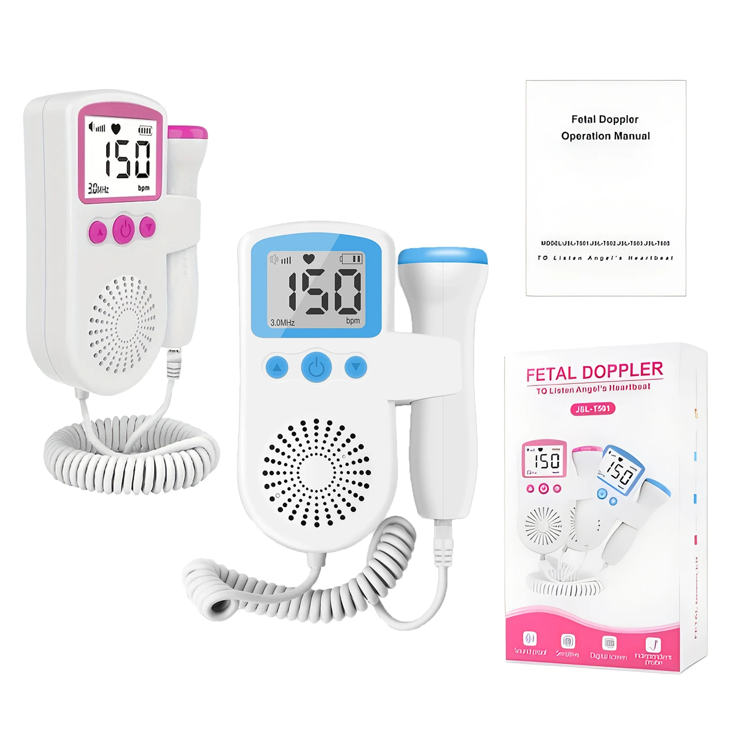 Doppler fetal digital para gravidez - detector ultrassônico de frequência cardíaca para bebês e monitor de batimentos cardíacos