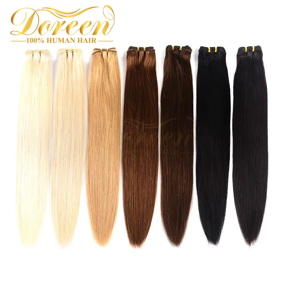 

Doreen Machine Made Remy Human Hair Weave Bundles 1/2/3 pcs #1B #2 #4 #8 #27 #60 #613 Blonde Hair Bundles 20 22 24 26