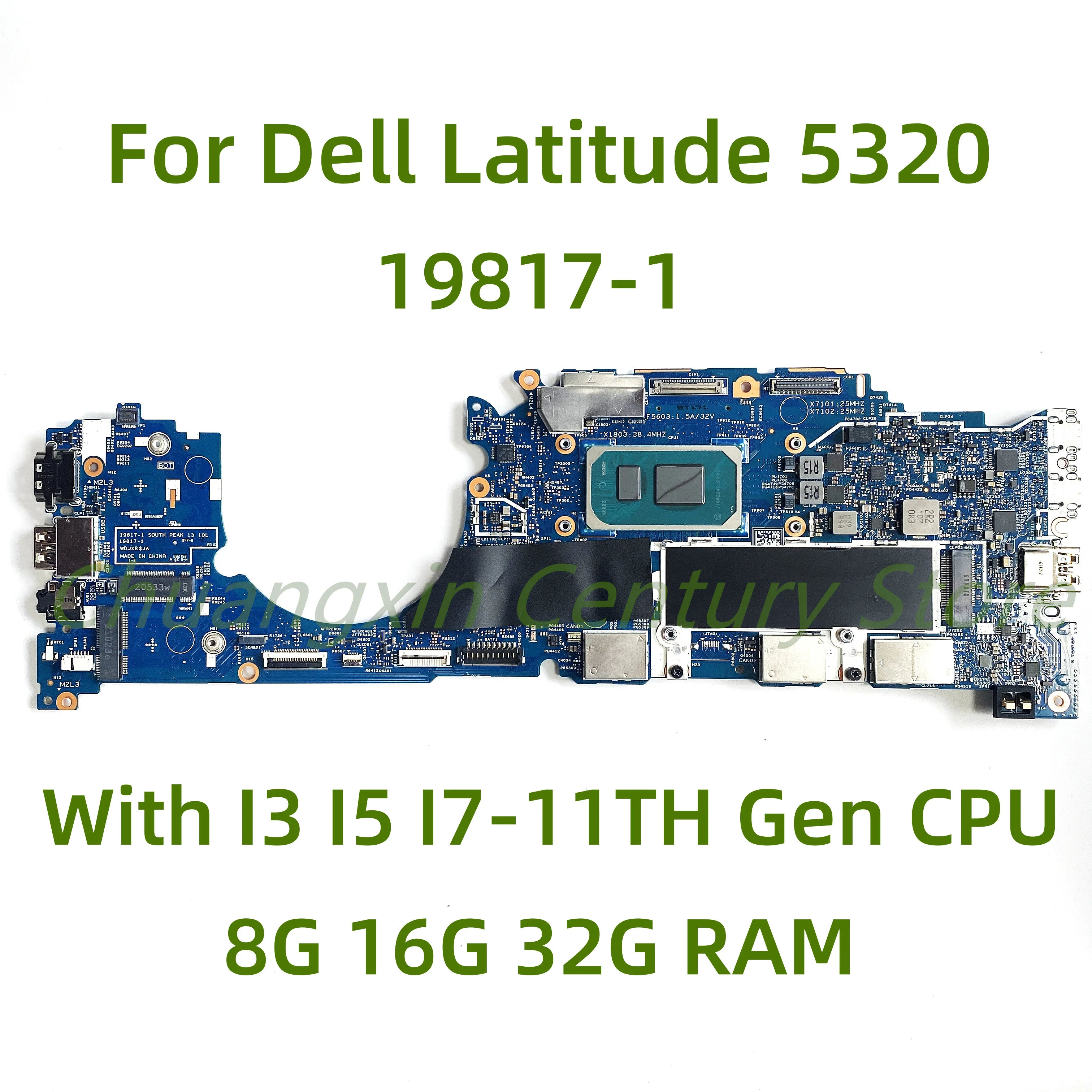 

Подходит для материнской платы ноутбука Dell Latitude 5320 19817-1 с I3 I5 I7-11TH Gen ЦП 8 ГБ 16 ГБ 32 ГБ ОЗУ 100% протестирован Полная работа