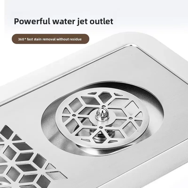 High Pressure Stainless Steel Glass Cleaner Double Nozzle Automatic Backwash Bar Cafe Equipment Custom Size Wholesale