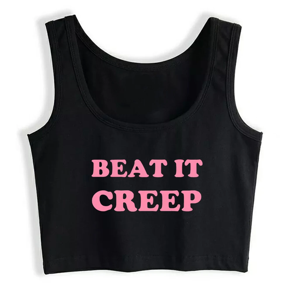 Beat It Creep Print Sexy Slim Fit Crop Tank Hot Girl Dance Training Cotton Breathable Crop Tops Dance Lovers Workout Camisole