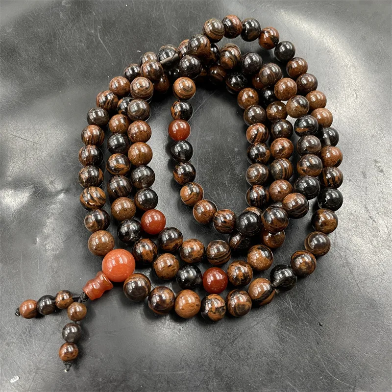 8mm 108 PCs Serpeggiante Buddha Beads Rosary Sweater Chain Can Be Wound Rhodochrosite Bracelet