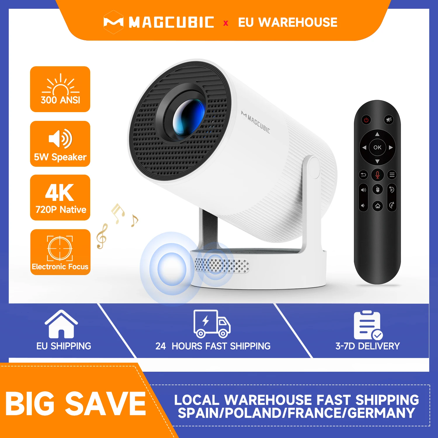 Mag Cube: Il Proiettore Portatile Ultra Compatto per Cinema All'Aperto con Android 11 e Bluetooth 5.4