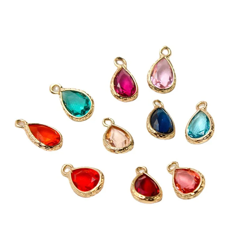 1pcs Diy Jewelry Accessories Copper Edging Colorful Drop Earrings Pendant Necklace Bracelet Pendant Material Handmade Charms