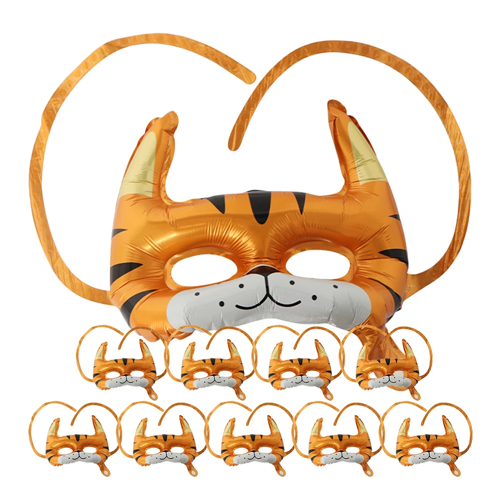 

10 Pcs Inflatable Mask Party Balloons Decorations for Birthday Halloween Aluminum Foil Funny Film Animal