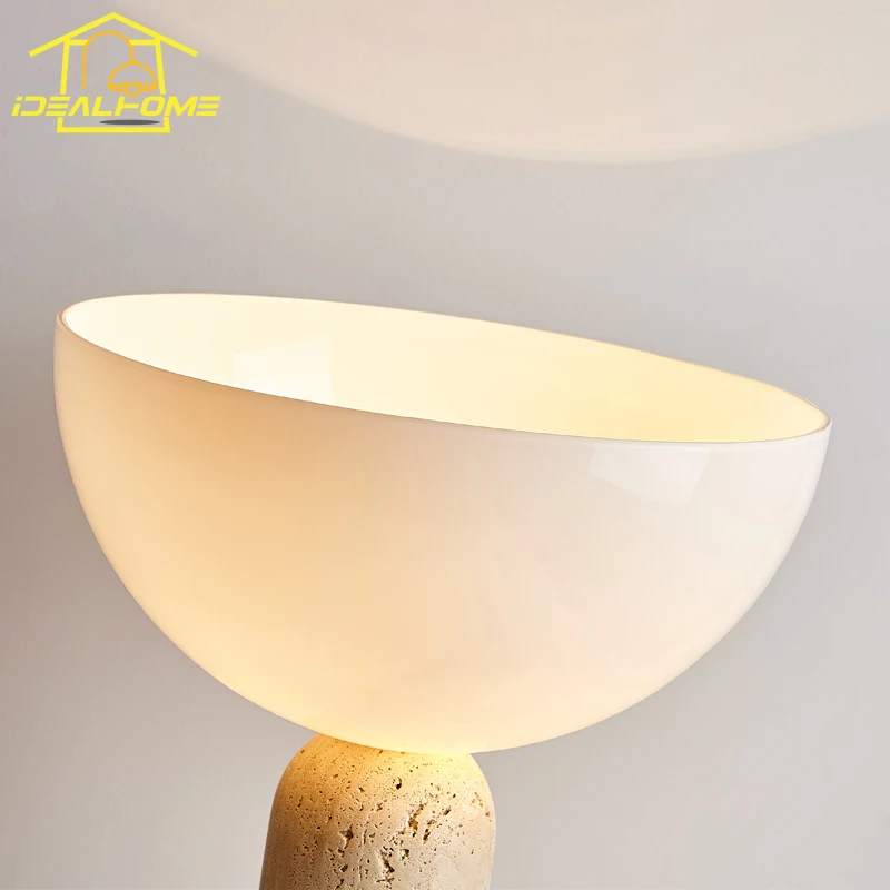 Lampada da tavolo giapponese Wabi-sabi Cream Wind Giallo Grotta Lampada da tavolo in pietra LED E27 Luci da scrivania in marmo retrò Soggiorno Studio Camera da letto Cucina