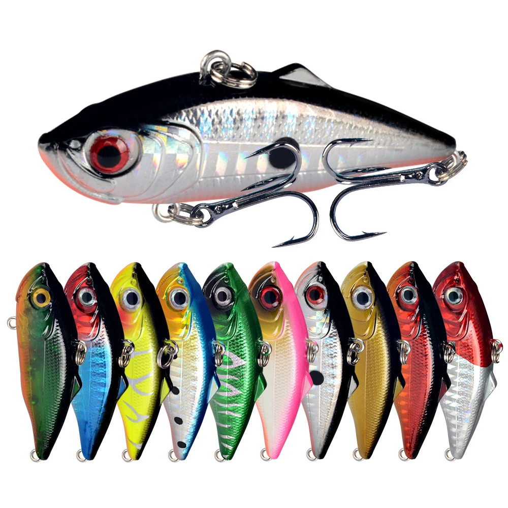 1pcs VIB Vibration Fishing Lure 6cm 11g Long Casting Rattlin Iscas Artificial Wobbler Plastic Hard Bait All Swimming Carp Tackle