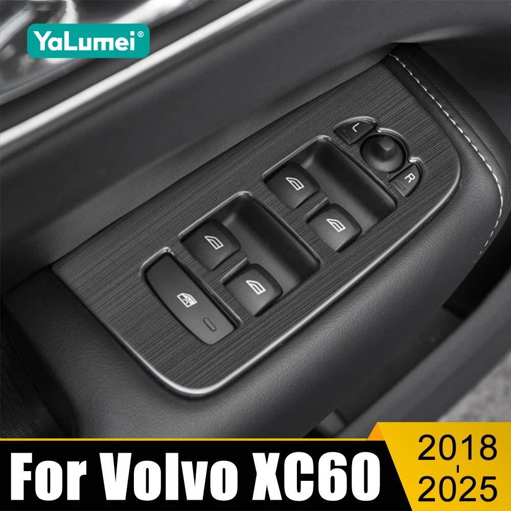 

For Volvo XC60 2018 2019 2020 2021 2022 2023 2024 2025 Car Window Glass Lift Switch Button Panel Trim Cover Accessories