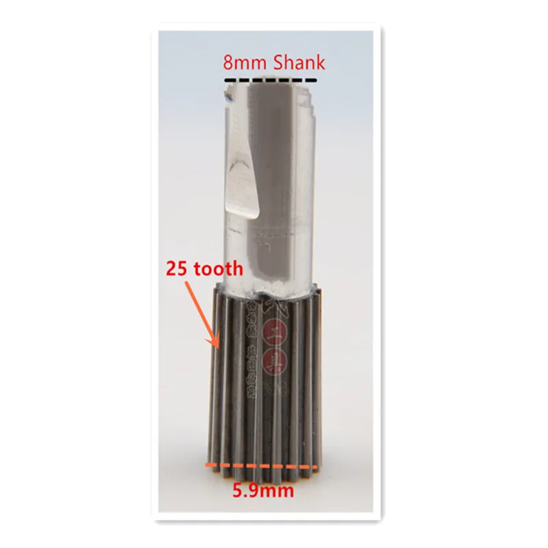 Customized 8mm Shank Rotary Broaching Punch Head Tools