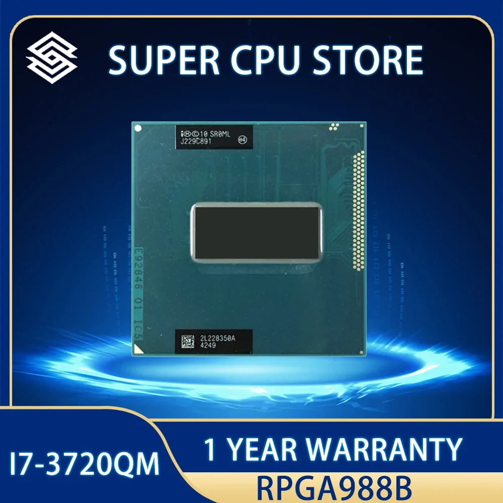 

Intel Core i7-3720QM i7 3720QM SR0ML CPU Processor 6M 45W 2.6 GHz Quad-Core Eight-Thread Socket G2 / rPGA988B