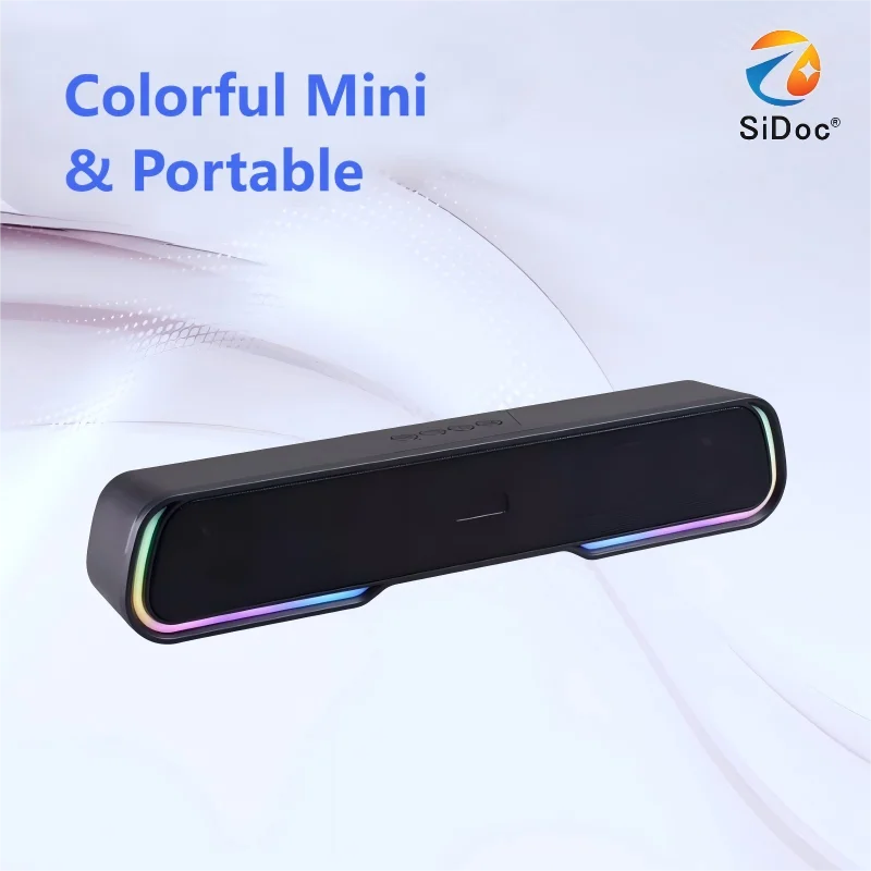 Mini Altavoz RGB Luminoso G50, Altavoz Bluetooth Largo para Escritorio, Subwoofer para Audio y Video en Casa