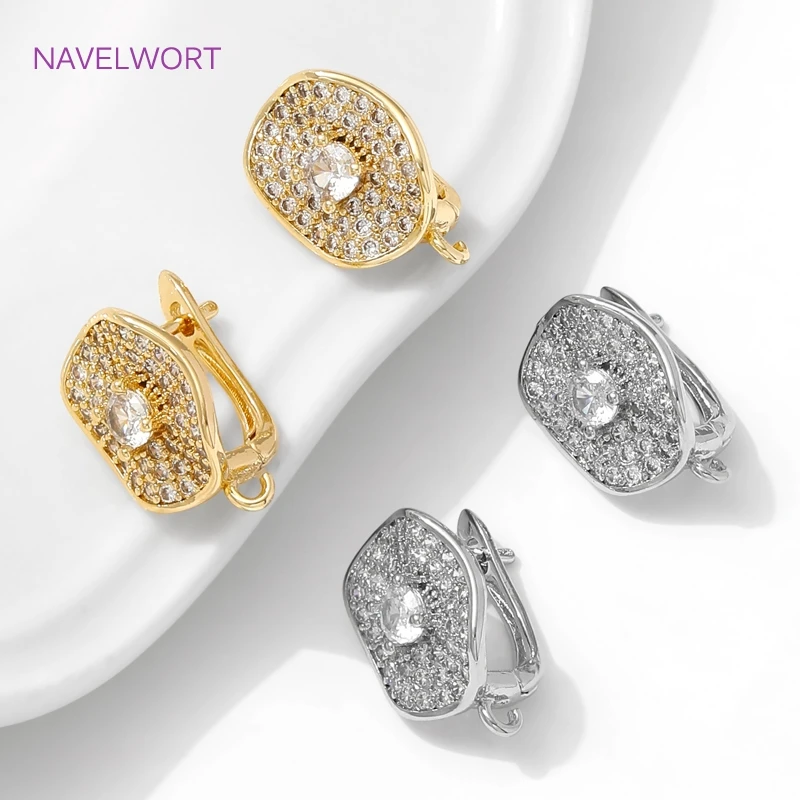 Multi Styles 18K Gold Plated Shvenzy Earwires Earring Hooks,Brass Earring Fixtures,For DIY Women's Anti-Allergy Earrings Making image 3