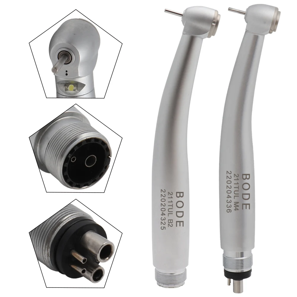 

BODE Dental LED High Speed Handpiece Self-powered Air Turbine Borden 2Holes B2 Midwest 4Holes M4 Single Spray Ceramic 211TUL