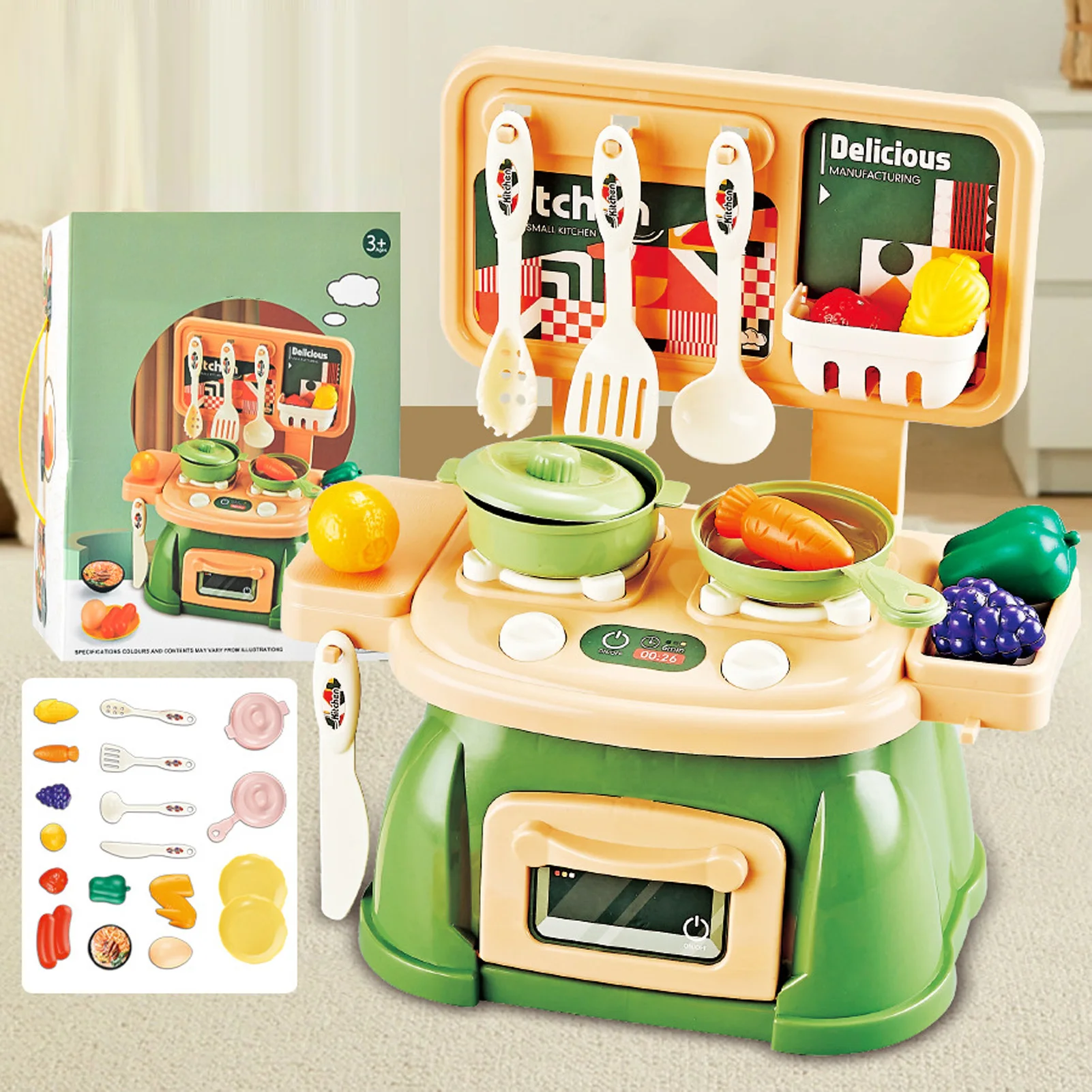 ZK30 Set da cucina per bambini Set di utensili da cucina Set da cucina realistico Set da gioco per ragazze articoli per la casa per bambini giocattolo da cucina