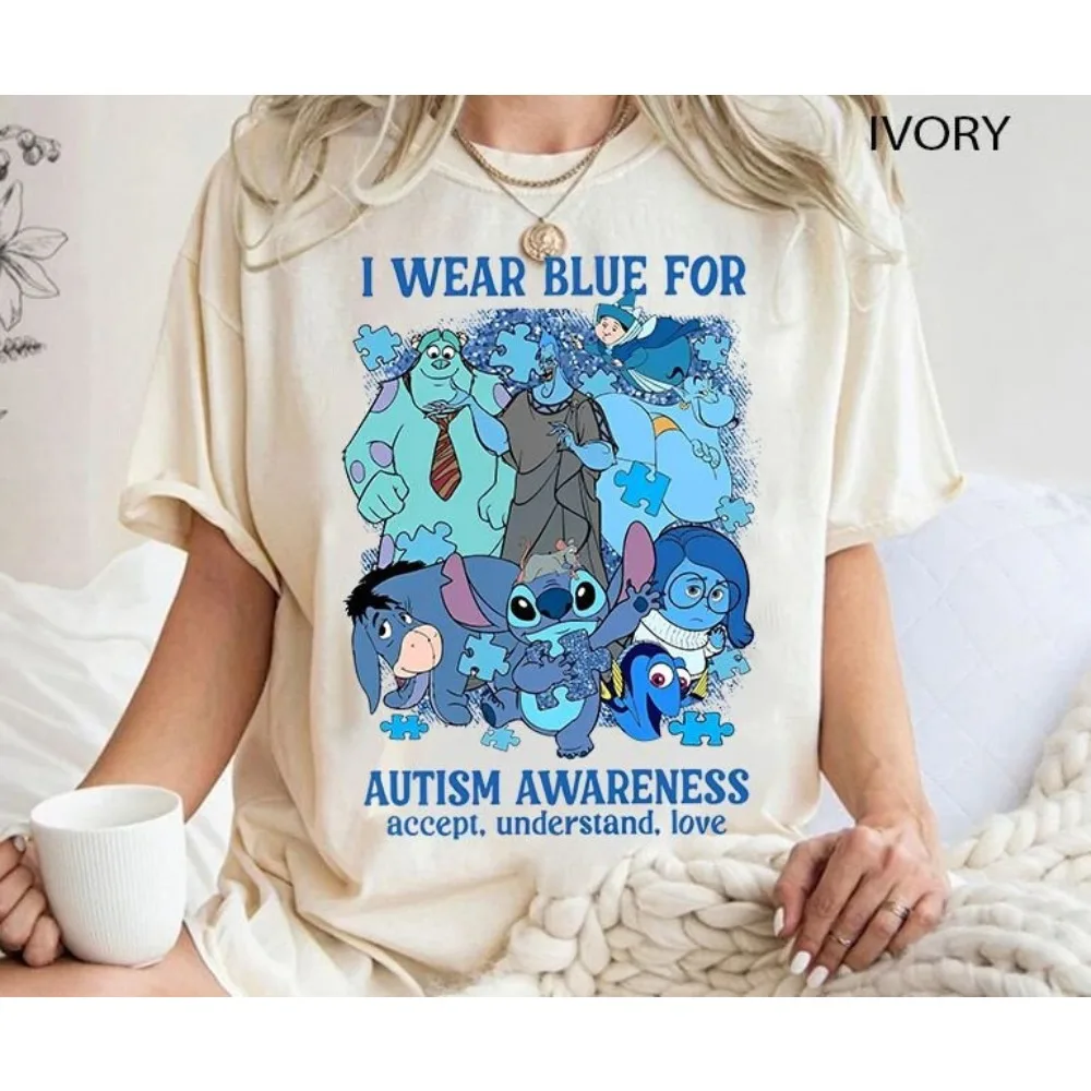 Retro Disney Stitch Eeyore Sadness Shirt, I Wear Blue For Autism Awareness T-shirt, Its Ok To Be Different Tee