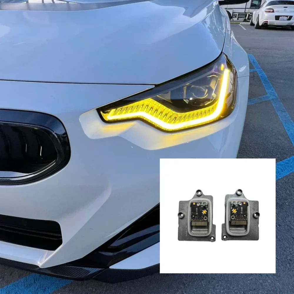 OEM DRL Lemon Yellow Angel Eyes LED Module For BMW 2 Series M2 G42 G87 CSL Style Daytime Running Light 2022-2024