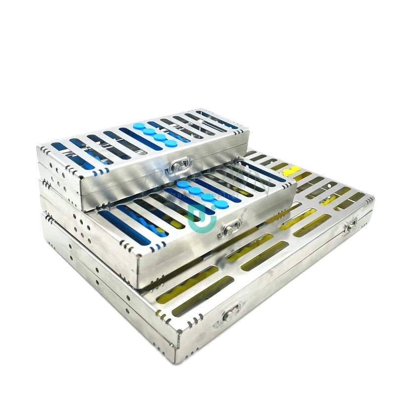 Dental Instrument Sterilization Cassettes Stainless Steel Tray Box for 5,10,20 Instruments