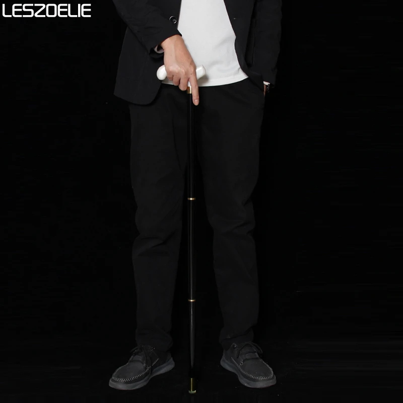 3-Piece Walking Cane with Resin Handle Black German Beech Wooden Fashionable Detachable 92cm Stick for Men And Women