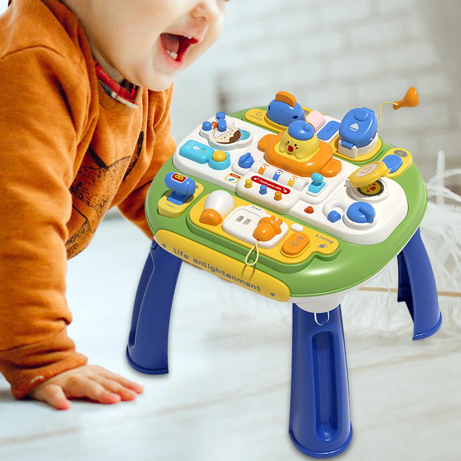 Table d'activité occupée pour bébé, jouet de table de jeu, compétences de base de la vie, cadeau de la Saint-Valentin