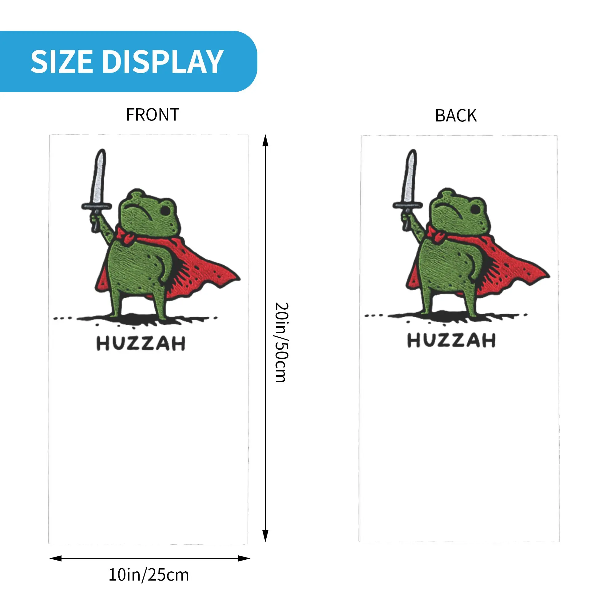 Huzzah Frog Cute Knight Meme Bandana Neck Gaiter Balaclavas Face Mask Scarf Printed Funny Sword Fantasy Headband Unisex Adult