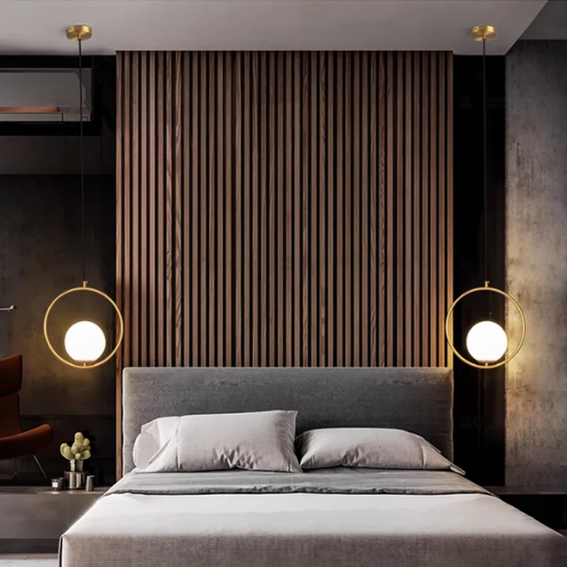 Glass Ball Pendant Lights White Globe Hanging Lamps Bar Restaurant Deco Luminaire Bedroom Light Ceiling Chandelier Pendant Lamp