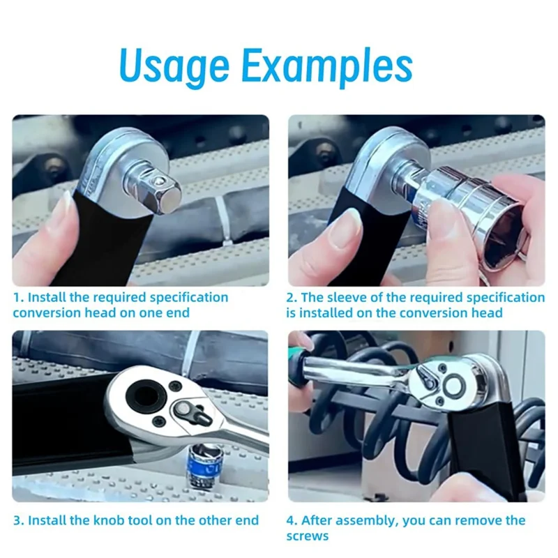 

BYBS-Impact Ready Offset Extension Wrench Set, Ratchet Extension Bar, Wrench For Tight Spaces With Universal Adapters